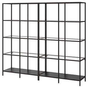 IKEA VITTSJÖ storage combination, 78 3/4x14 1/8x68 7/8 in Black / Brown / Glass, Ikea Ireland | 3765FDYSA
