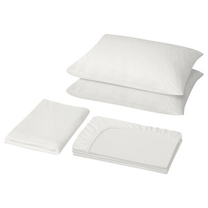 IKEA VÅRVIAL 4-piece sheet set, Queen White, Ikea Ireland | 4028JHEVZ