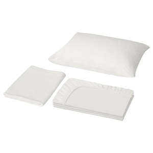IKEA VÅRVIAL sheet set, Twin X-long White, Ikea Ireland | 1450BDXTK