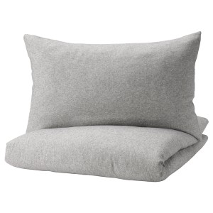 IKEA VÄSTKUSTROS duvet cover and pillowcase(s), Twin Dark Gray / White, Ikea Ireland | 9057BIFOZ