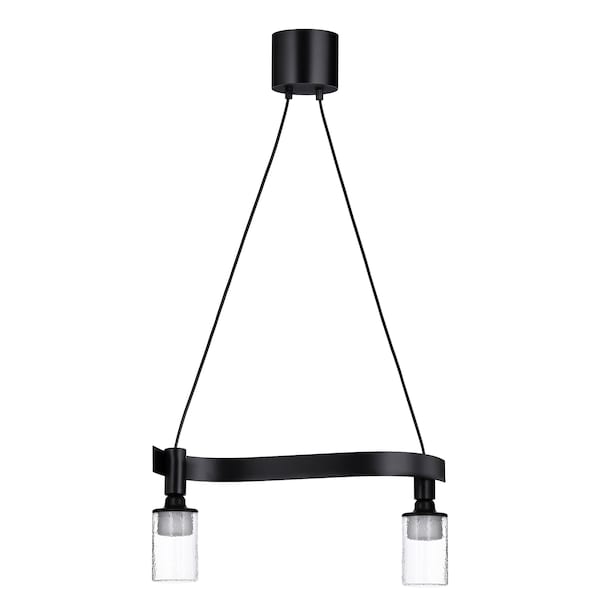 IKEA ACKJA / MOLNART pendant lamp with LED bulb, wave shaped black/tube-shaped patterned, Ikea Ireland | 8425QAEOL