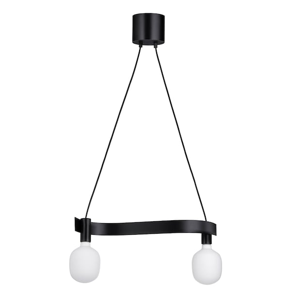 IKEA ACKJA / TRÅDFRI pendant lamp with LED bulb, wave shaped black/smart wireless dimmable, Ikea Ireland | 7836JXQLU