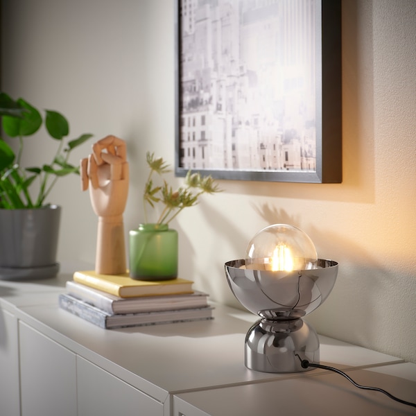 IKEA ACKJA table lamp with LED bulb, nickel plated, Ikea Ireland | 9834RDXMO