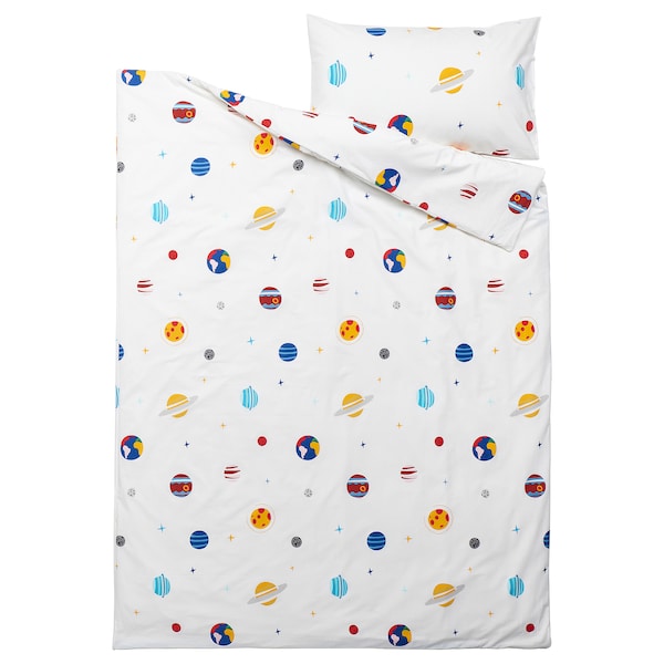 IKEA AFTONSPARV duvet cover and pillowcase(s), space, Twin Multicolor, Ikea Ireland | 8241HWZEN