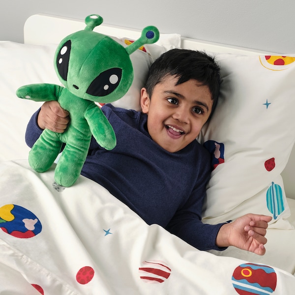 IKEA AFTONSPARV duvet cover and pillowcase(s), space, Twin Multicolor, Ikea Ireland | 8241HWZEN