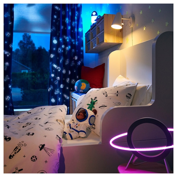 IKEA AFTONSPARV duvet cover and pillowcase(s), Twin White / Black, Ikea Ireland | 1906YIHOV