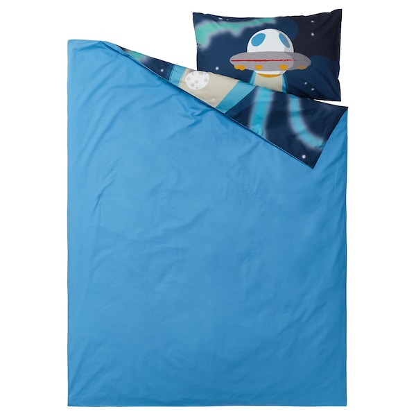 IKEA AFTONSPARV duvet cover and pillowcase(s), space/blue, Twin Blue, Ikea Ireland | 5836MFPSG