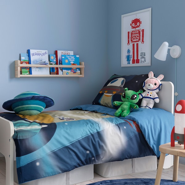 IKEA AFTONSPARV duvet cover and pillowcase(s), space/blue, Twin Blue, Ikea Ireland | 5836MFPSG