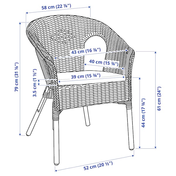 IKEA AGEN chair with cushion, rattan/Norna natural, Ikea Ireland | 1625IJHEW
