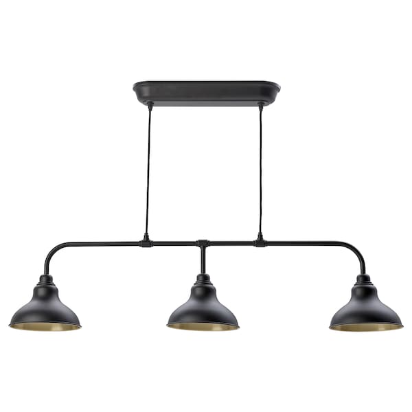 IKEA AGUNNARYD pendant lamp with 3 lamps, black, 48 in, Ikea Ireland | 0657GTHXE