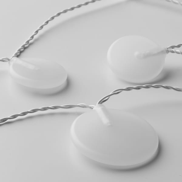 IKEA AKTERPORT LED string light with 12 lights, battery operated/Pebbles white, Ikea Ireland | 4123XDWZK