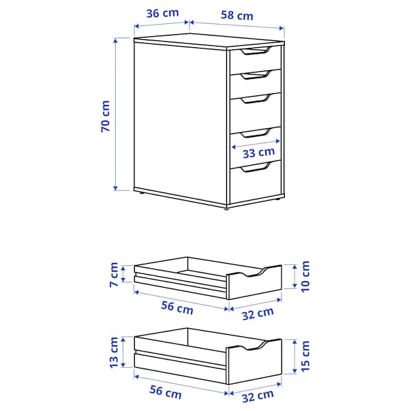 IKEA ALEX drawer unit, 14 1/8x27 1/2 in White, Ikea Ireland | 5231IZRXQ