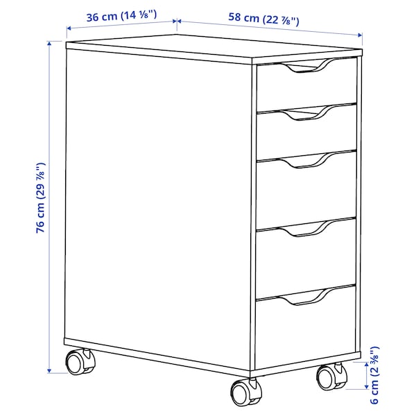 IKEA ALEX drawer unit on casters, 14 1/8x29 7/8 in Black / Brown, Ikea Ireland | 2154ZGAPE