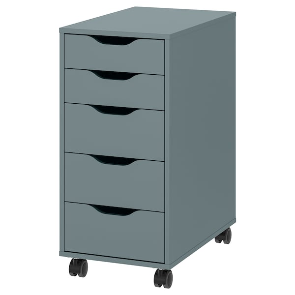 IKEA ALEX drawer unit on casters, 14 1/8x29 7/8 in Gray / Turquoise / Black, Ikea Ireland | 8731WSMCD