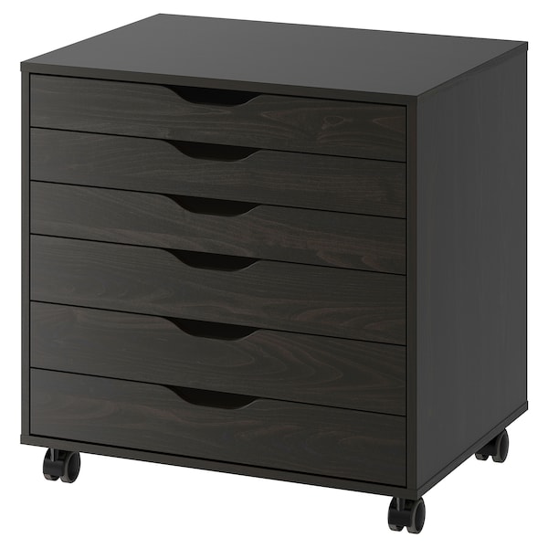 IKEA ALEX drawer unit on casters, 26 3/8x26 in Black / Brown, Ikea Ireland | 4531XSPBM