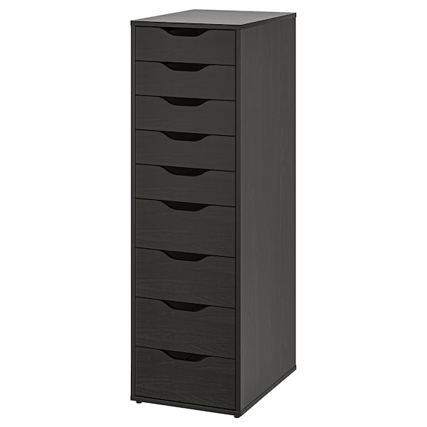 IKEA ALEX drawer unit with 9 drawers, 14 1/8x45 5/8 in Black / Brown, Ikea Ireland | 9628NVZDE