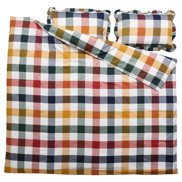 IKEA ALHÄNGEMAL duvet cover and pillowcase(s), Full/Queen (Double/Queen) Multicolor, Ikea Ireland | 0239ZLVUO