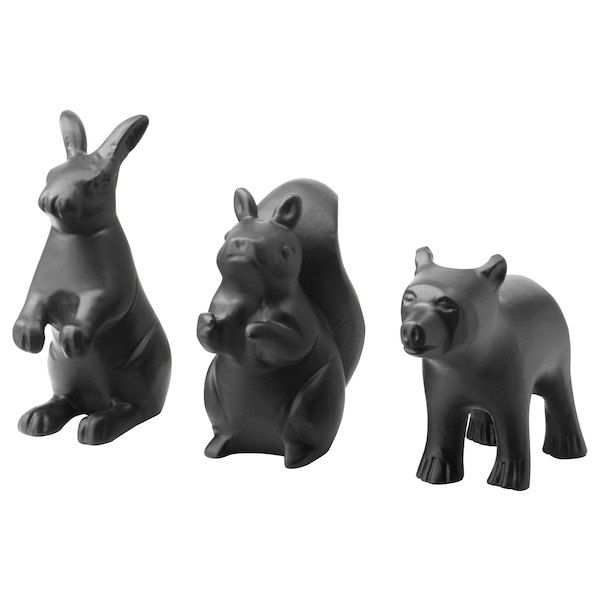 IKEA ALLUND decoration, set of 3, animal/black, Ikea Ireland | 1956MDEZN