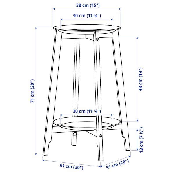 IKEA ALPVIDE plant stand, 28 in White, Ikea Ireland | 9651DJTKA