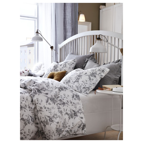 IKEA ALVINE KVIST duvet cover and pillowcase(s), Full/Queen (Double/Queen) White / Gray, Ikea Ireland | 8950UFKDG