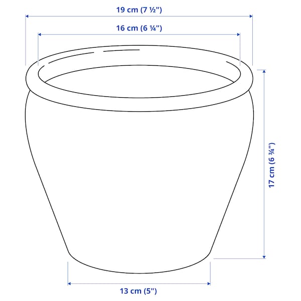 IKEA AMBRARÖNN plant pot, indoor/outdoor/white, 6 in, Ikea Ireland | 4573SOEDU
