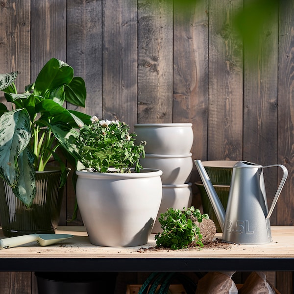 IKEA AMBRARÖNN plant pot, indoor/outdoor/white, 7 ½ in, Ikea Ireland | 2769JTFEQ