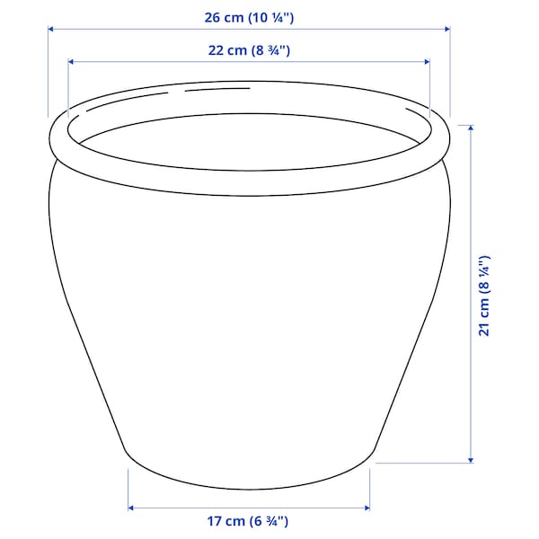 IKEA AMBRARÖNN plant pot, indoor/outdoor/white, 7 ½ in, Ikea Ireland | 2769JTFEQ