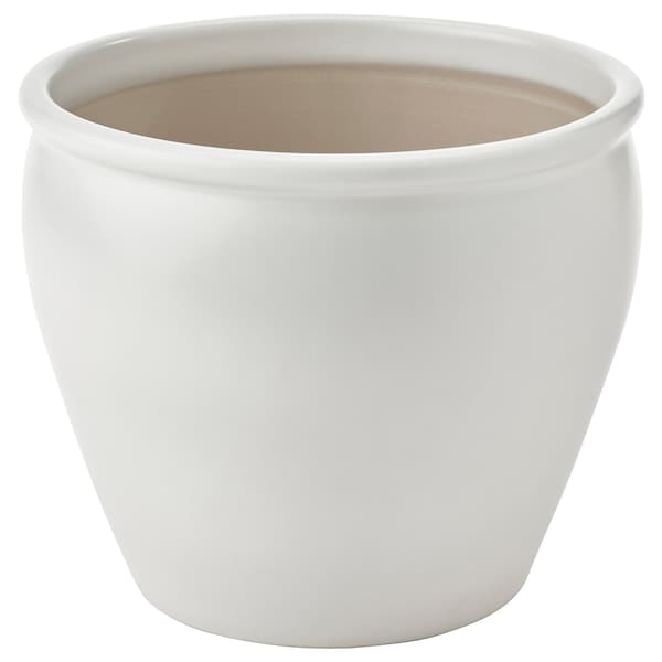 IKEA AMBRARÖNN plant pot, indoor/outdoor/white, 7 ½ in, Ikea Ireland | 2769JTFEQ