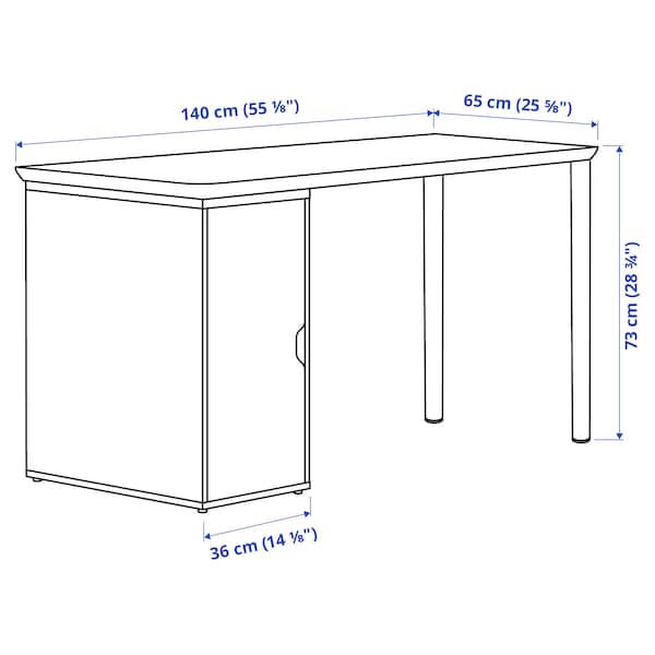 IKEA ANFALLARE / ALEX desk, bamboo/white, 55 1/8x25 5/8 in, Ikea Ireland | 7613HRPXB