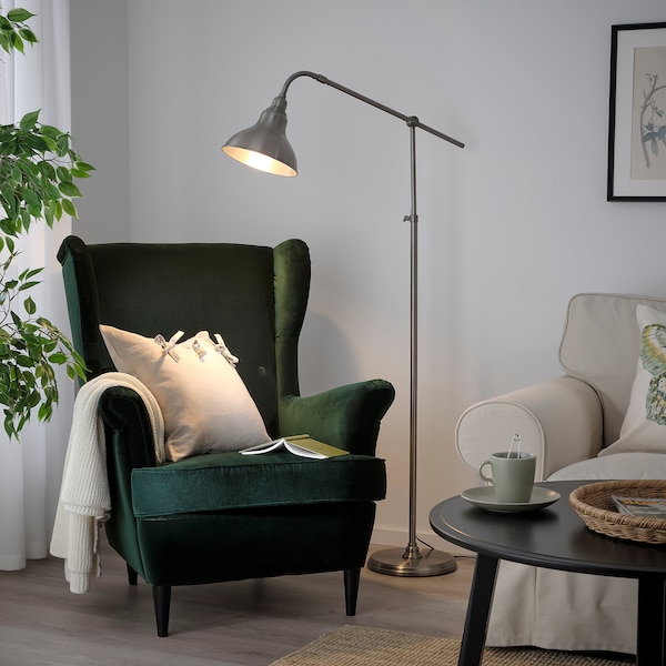 IKEA ANKARSPEL floor/reading lamp, pewter effect, Ikea Ireland | 4528FWBTM