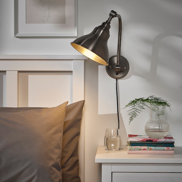 IKEA ANKARSPEL wall lamp, pewter effect, Ikea Ireland | 2730YNQMF