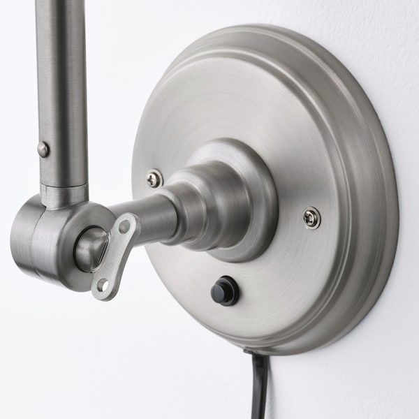 IKEA ANKARSPEL wall lamp with LED bulb, pewter effect, Ikea Ireland | 2964XYHBN
