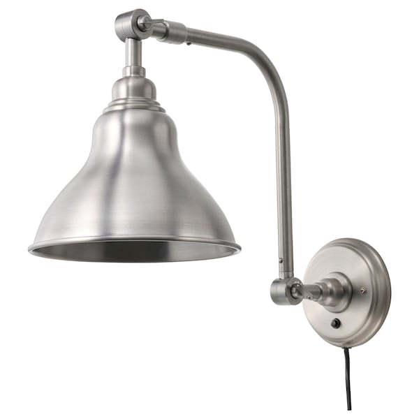 IKEA ANKARSPEL wall lamp with LED bulb, pewter effect, Ikea Ireland | 2964XYHBN