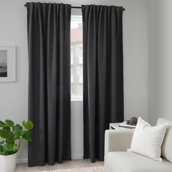 IKEA ANNAKAJSA room darkening curtains, 1 pair, 57x98 in Gray, Ikea Ireland | 2819VAOQY