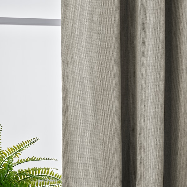 IKEA ANNAKAJSA room darkening curtains, 1 pair, 57x98 in Light Gray, Ikea Ireland | 9157CXEGH