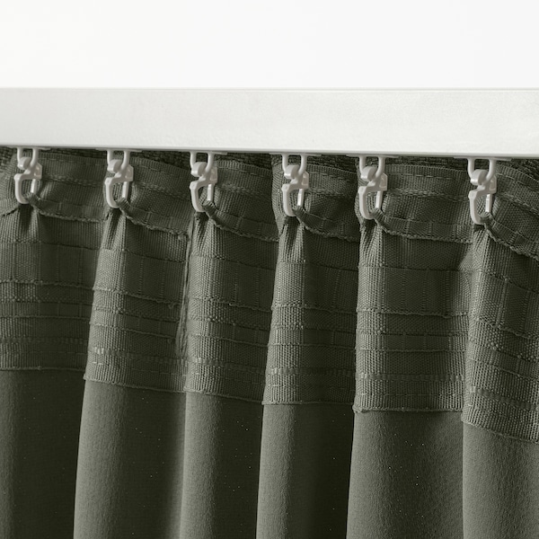 IKEA ANNAKAJSA room darkening curtains, 1 pair, 57x98 in Dark Green, Ikea Ireland | 3290VHIXF