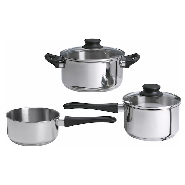 IKEA ANNONS 5-piece cookware set, glass/stainless steel, Ikea Ireland | 3856ZQYLO