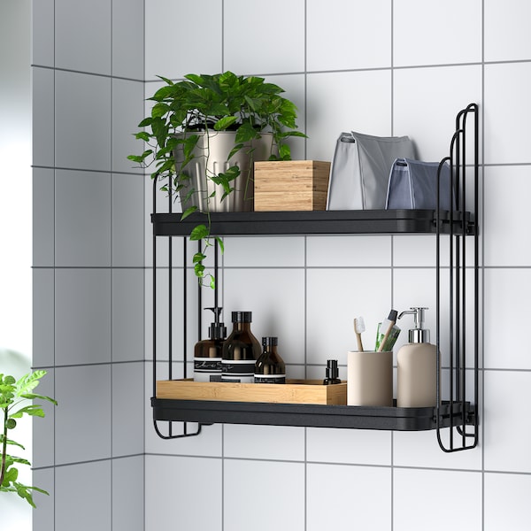 IKEA APOTEKARE wall shelf, black, 19 5/8x20 1/2 in, Ikea Ireland | 0394ZJWPD