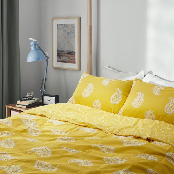 IKEA AROMATISK duvet cover and pillowcase(s), Full/Queen Yellow, Ikea Ireland | 4317GCTIO