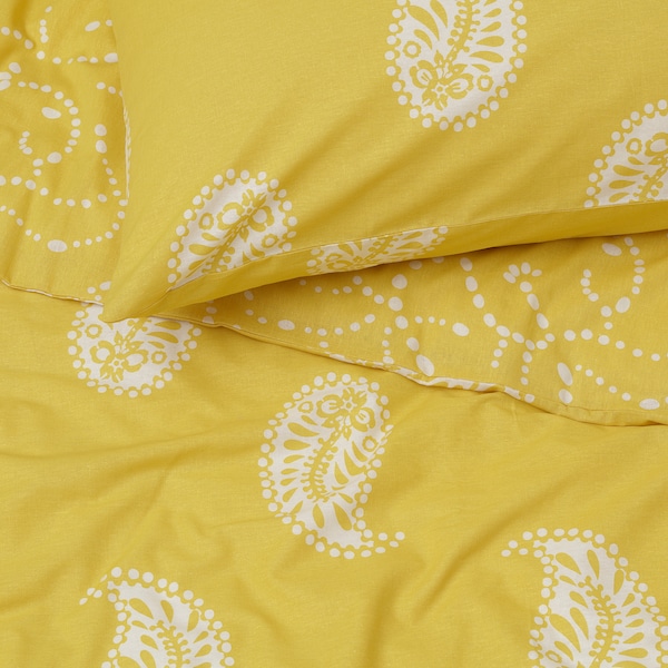 IKEA AROMATISK duvet cover and pillowcase(s), Twin Yellow, Ikea Ireland | 6294VFTCH