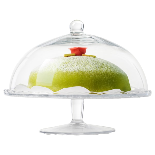 IKEA ARV BRÖLLOP cake stand with lid, clear glass, 11 in, Ikea Ireland | 2036LFRDJ
