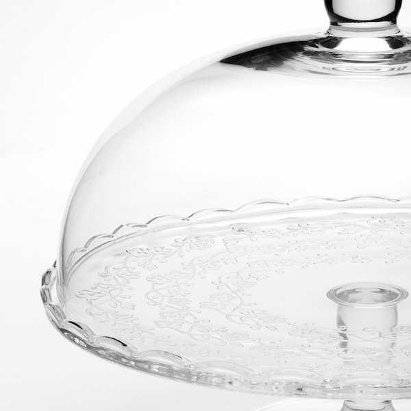 IKEA ARV BRÖLLOP cake stand with lid, clear glass, 11 in, Ikea Ireland | 2036LFRDJ