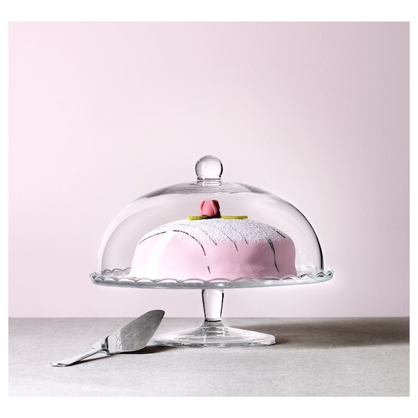 IKEA ARV BRÖLLOP cake stand with lid, clear glass, 11 in, Ikea Ireland | 2036LFRDJ