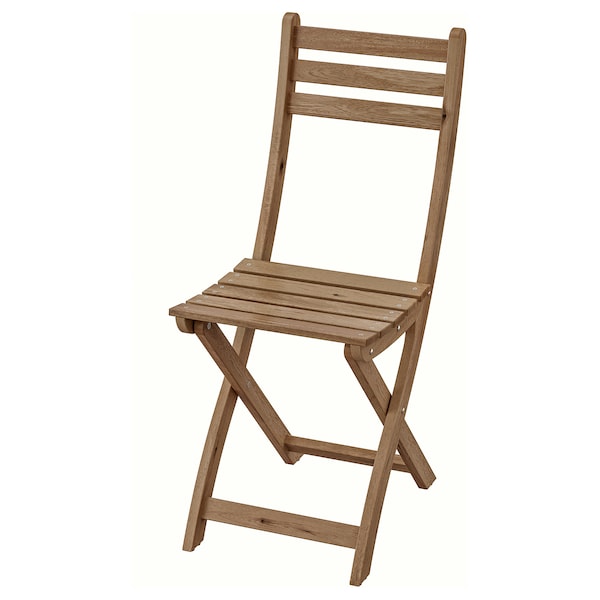 IKEA ASKHOLMEN Chair, outdoor, gray-brown foldable gray-brown stained light brown light brown stained, Ikea Ireland | 8136QASGH