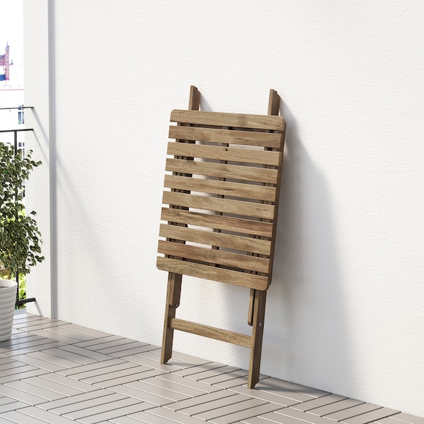 IKEA ASKHOLMEN Table, outdoor, gray-brown foldable gray-brown stained light brown stained light brown, Ikea Ireland | 9617NTQJF