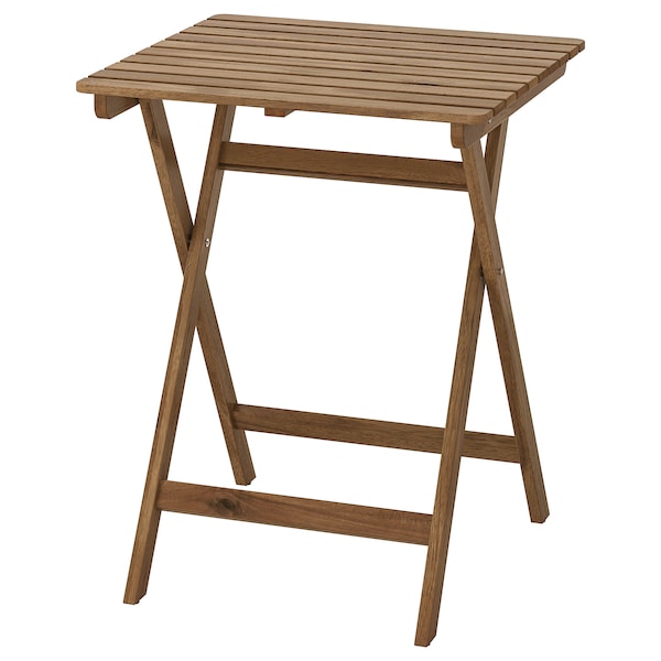 IKEA ASKHOLMEN Table, outdoor, gray-brown foldable gray-brown stained light brown stained light brown, Ikea Ireland | 9617NTQJF