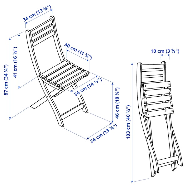 IKEA ASKHOLMEN chair, outdoor, foldable dark brown, Ikea Ireland | 5190YTEMW
