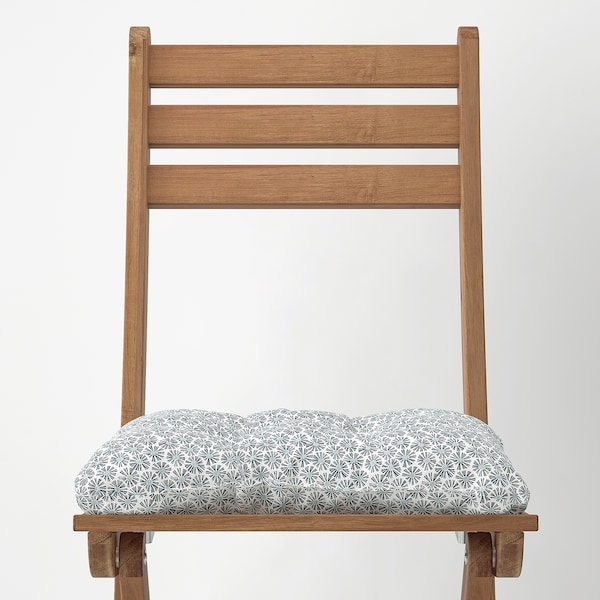 IKEA ASKHOLMEN chair, outdoor, foldable dark brown/Klösan blue, Ikea Ireland | 8269MNFZT