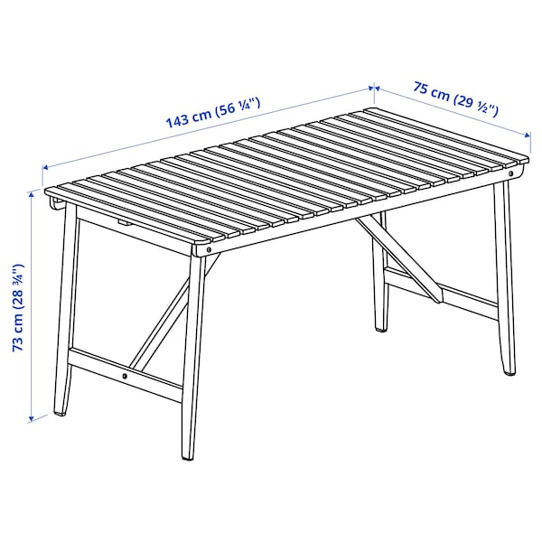 IKEA ASKHOLMEN table, outdoor, dark brown, 56 1/4x29 1/2 in, Ikea Ireland | 1390NLABT