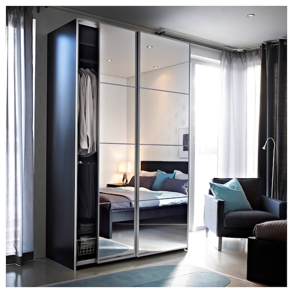 IKEA AULI 4 panels for sliding door frame, mirror glass, 29 1/2x79 1/8 in, Ikea Ireland | 4528MVPID